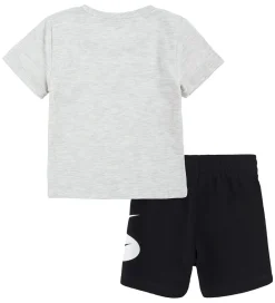 Nike Gymnastiktøj|Shortssæt - T-shirt/Shorts - Swoosh - Sort/Grå