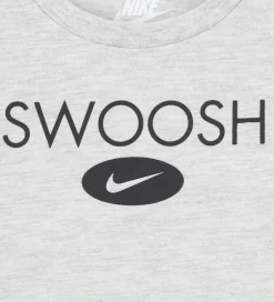 Nike Gymnastiktøj|Shortssæt - T-shirt/Shorts - Swoosh - Sort/Grå