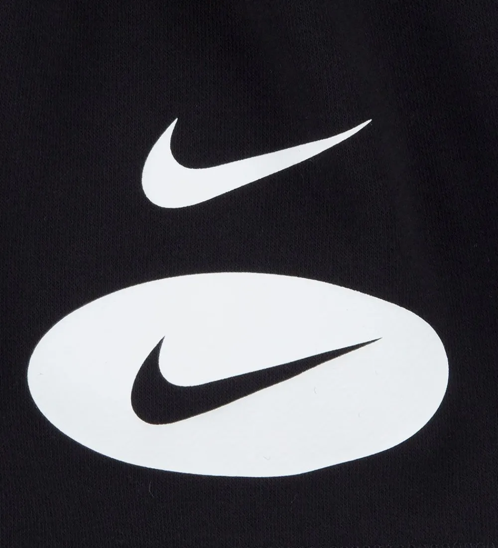 Nike Gymnastiktøj|Shortssæt - T-shirt/Shorts - Swoosh - Sort/Grå