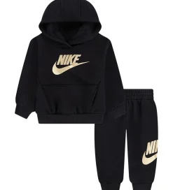Børn Nike Sweatshirts|Sweatsæt - Club - Black/Metalic Gold