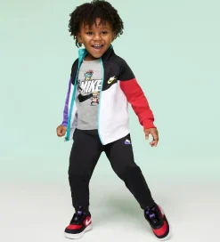 Nike Gymnastiktøj|Træningssæt - Cardigan/Bukser - Blocked - Sort/Multifarvet