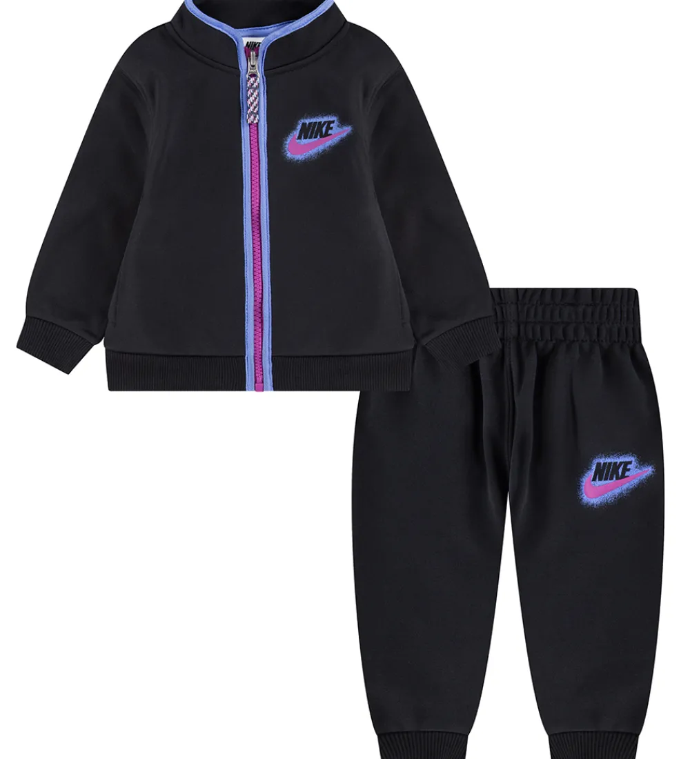 Nike Træningssæt>Træningssæt - Cardigan/Bukser - Sort/Lilla