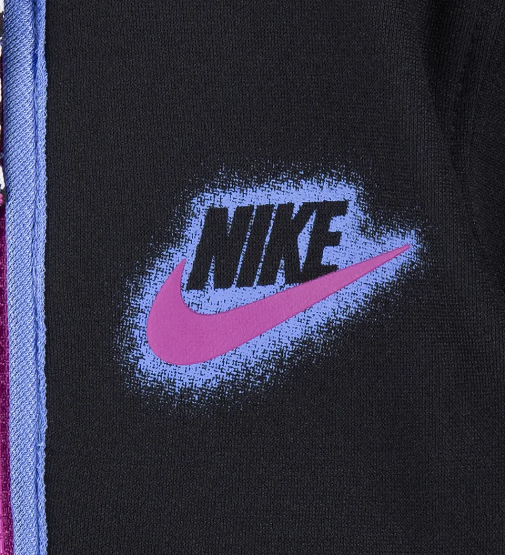 Nike Træningssæt>Træningssæt - Cardigan/Bukser - Sort/Lilla