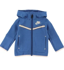 Nike Gymnastiktøj|Træningssæt - Cardigan/Bukser - Blocked - Marina Blue