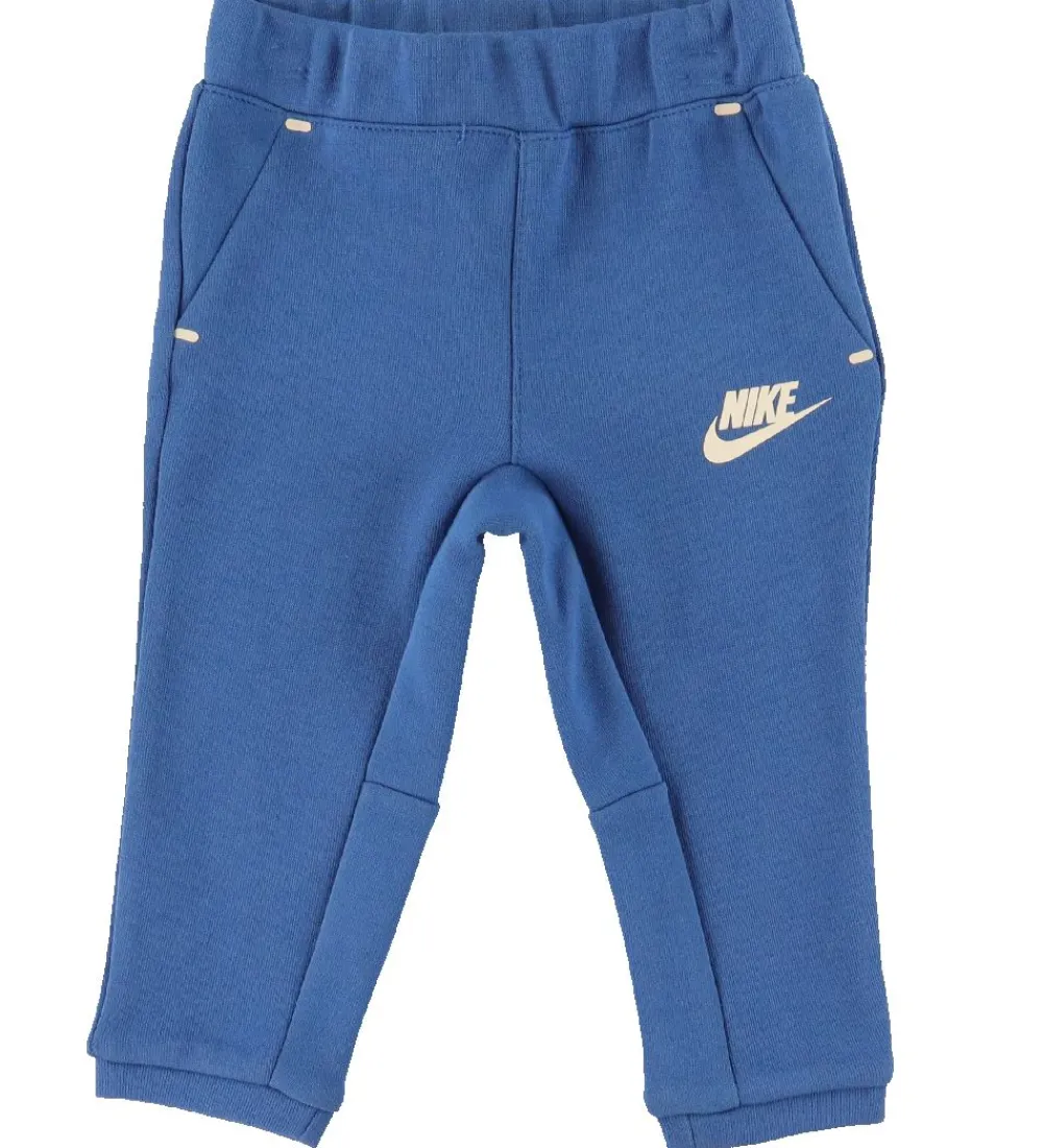 Nike Gymnastiktøj|Træningssæt - Cardigan/Bukser - Blocked - Marina Blue