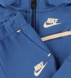 Nike Gymnastiktøj|Træningssæt - Cardigan/Bukser - Blocked - Marina Blue