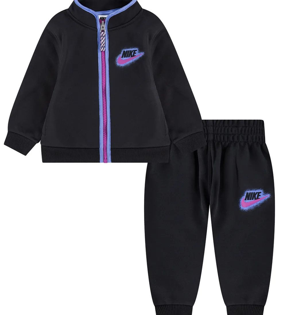 Nike Træningssæt|Træningssæt - Cardigan/Bukser - Sort/Lilla