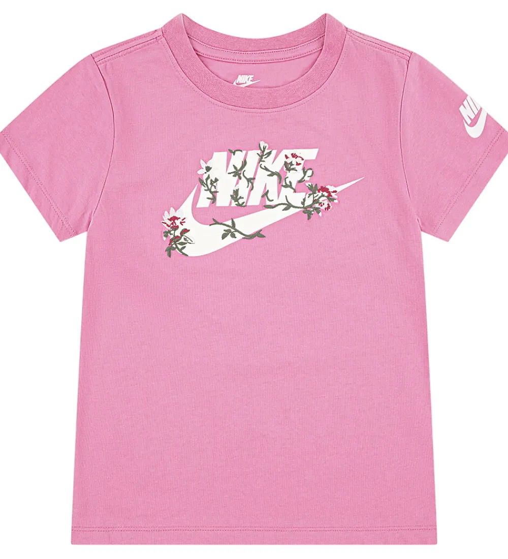 Børn Nike T-Shirts|T-shirt - Floral - Magic Flamingo