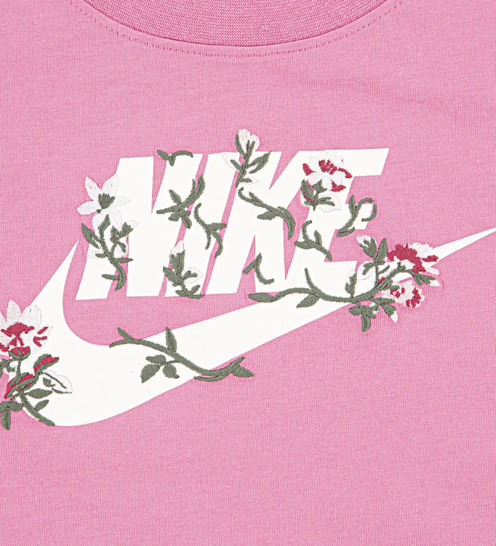 Børn Nike T-Shirts|T-shirt - Floral - Magic Flamingo