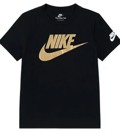 Børn Nike T-Shirts|T-shirt - Futura evergreen - Black/Metallic Gold