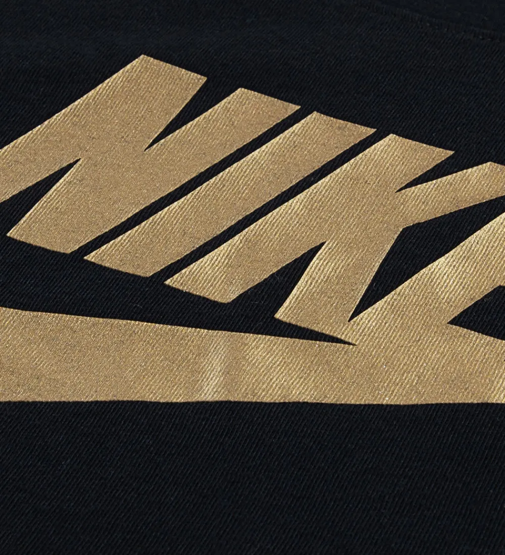 Børn Nike T-Shirts|T-shirt - Futura evergreen - Black/Metallic Gold