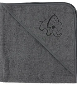 Nørgaard Madsens Babyhåndklæde- Og Poncho|Håndklæder>Babyhåndklæde - 100x100 cm - Grå m. Elefant
