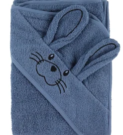 Nørgaard Madsens Håndklæder|Håndklæder>Babyhåndklæde m. Kaninører - 100x100 cm - Denim