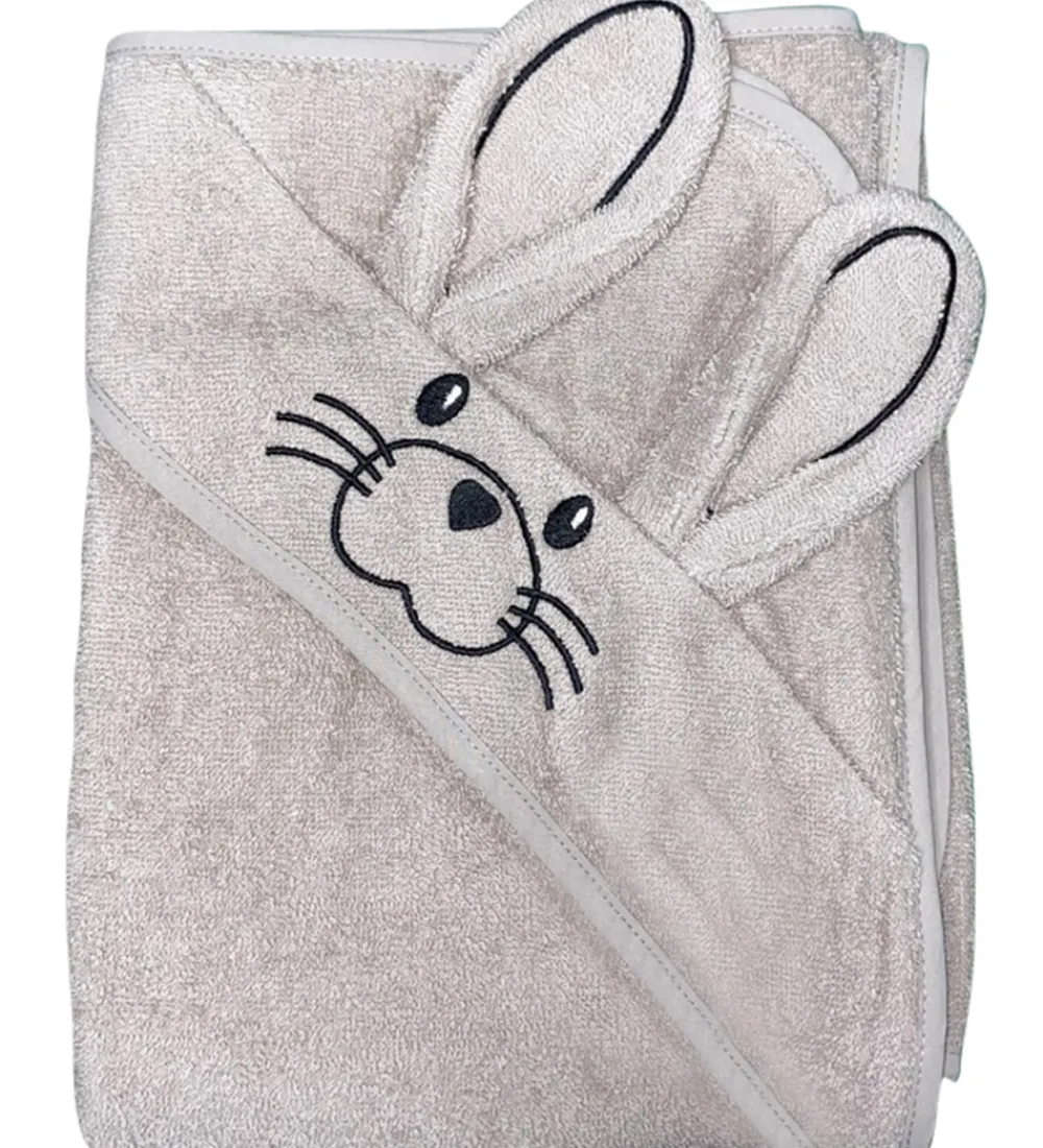 Nørgaard Madsens Babyhåndklæde- Og Poncho|Håndklæder|Babyhåndklæde - 100x100 cm - Brun m. Kaninører