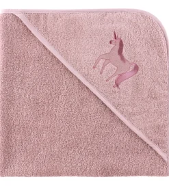 Nørgaard Madsens Babyhåndklæde- Og Poncho|Håndklæder|Babyhåndklæde - 75x75 cm - Rosa m. Enhjørning