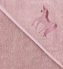 Nørgaard Madsens Babyhåndklæde- Og Poncho|Håndklæder|Babyhåndklæde - 75x75 cm - Rosa m. Enhjørning