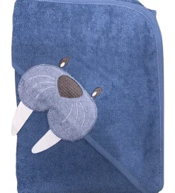Nørgaard Madsens Babyhåndklæde- Og Poncho|Håndklæder|Babyhåndklæde - 100x100 cm - Middel Blue m. Hva