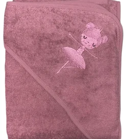 Nørgaard Madsens Babyhåndklæde- Og Poncho|Håndklæder|Babyhåndklæde - 75x75 cm - Dusty Red m. Balleri