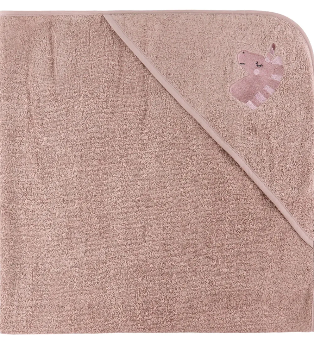 Nørgaard Madsens Babyhåndklæde- Og Poncho|Håndklæder>Babyhåndklæde - 100x100 cm - Rosa m. Enhjørning