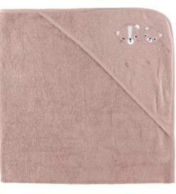 Nørgaard Madsens Babyhåndklæde- Og Poncho|Håndklæder|Babyhåndklæde - 100x100 cm - Mauve m. Løver