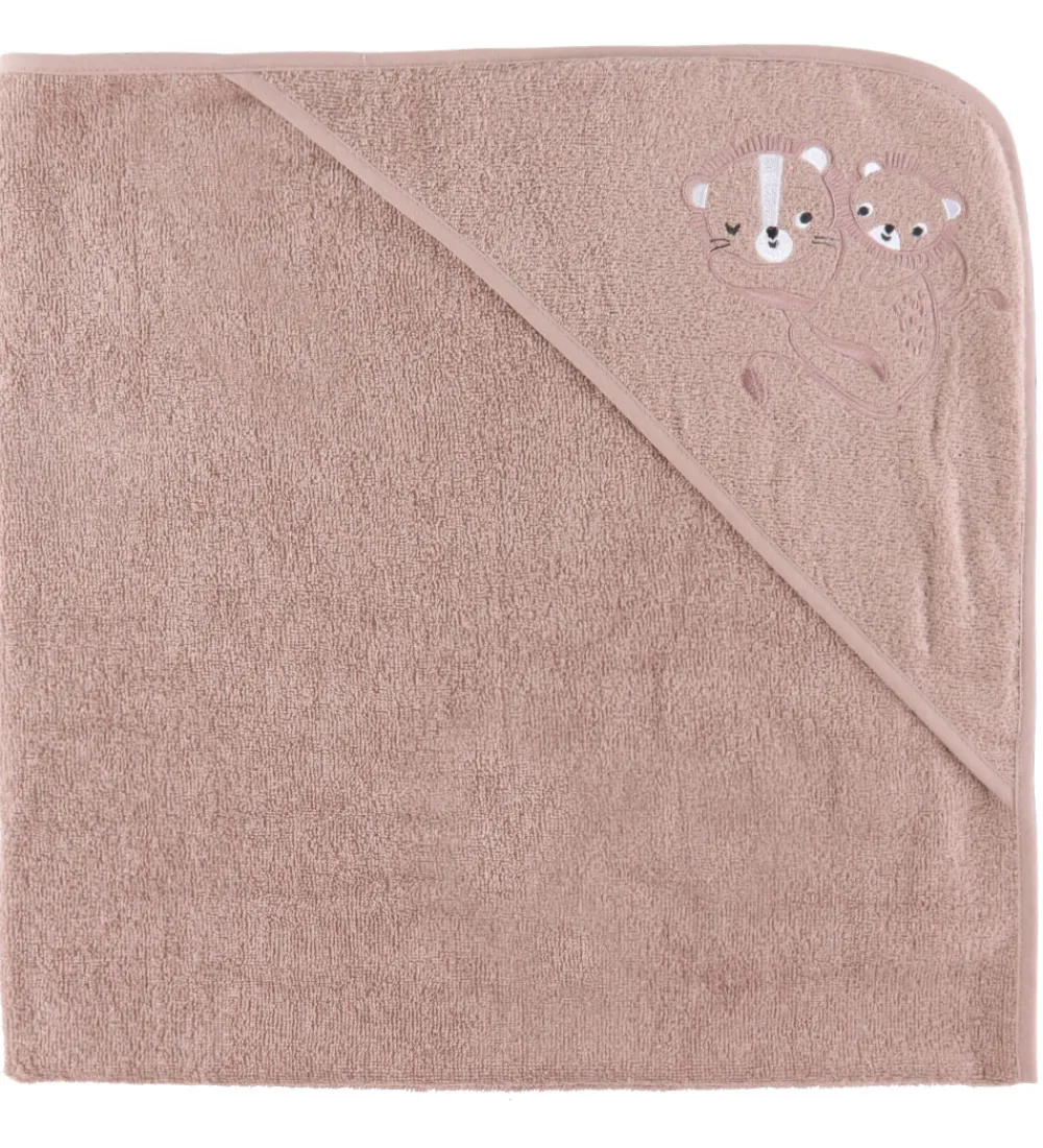 Nørgaard Madsens Babyhåndklæde- Og Poncho|Håndklæder|Babyhåndklæde - 100x100 cm - Mauve m. Løver