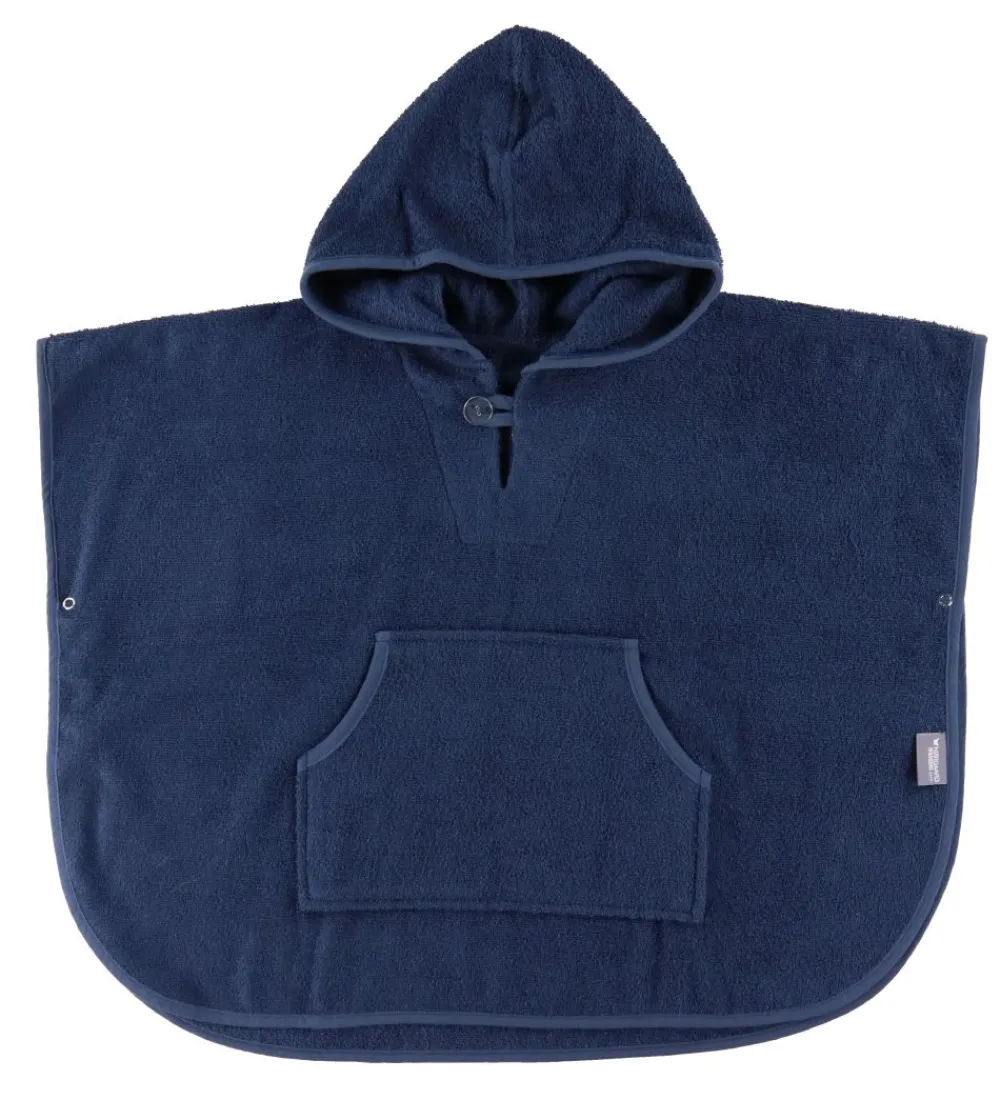 Nørgaard Madsens Babyhåndklæde- Og Poncho|Håndklæder|Badeponcho m. Hætte/Lomme - 70x50 cm - Navy