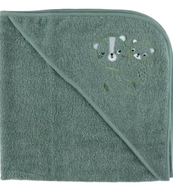 Nørgaard Madsens Babyhåndklæde- Og Poncho|Håndklæder|Badeslag - 100x100 cm - Grøn m. Løver