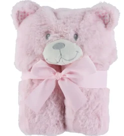 Nørgaard Madsens Tæpper|Plaid m. Bamsehoved - 75x95 cm - Rosa