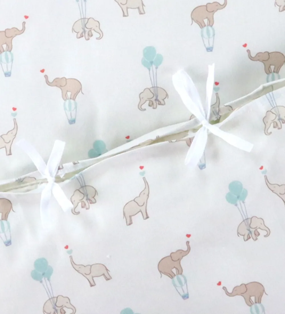 Nørgaard Madsens Sengetøj>Sengetøj - Baby - Hvid m. Elefanter