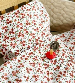 Nørgaard Madsens Sovetid|Sengetøj|Sengetøj - Junior - Hvid m. Røde Blomster