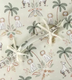 Nørgaard Madsens Sengetøj>Sengetøj - Baby - Natur m. Palmer/Løver/Zebraer