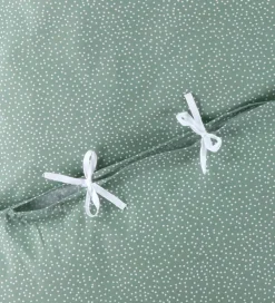 Nørgaard Madsens Sengetøj|Sengetøj - Baby - Dusty Green m. Prikker