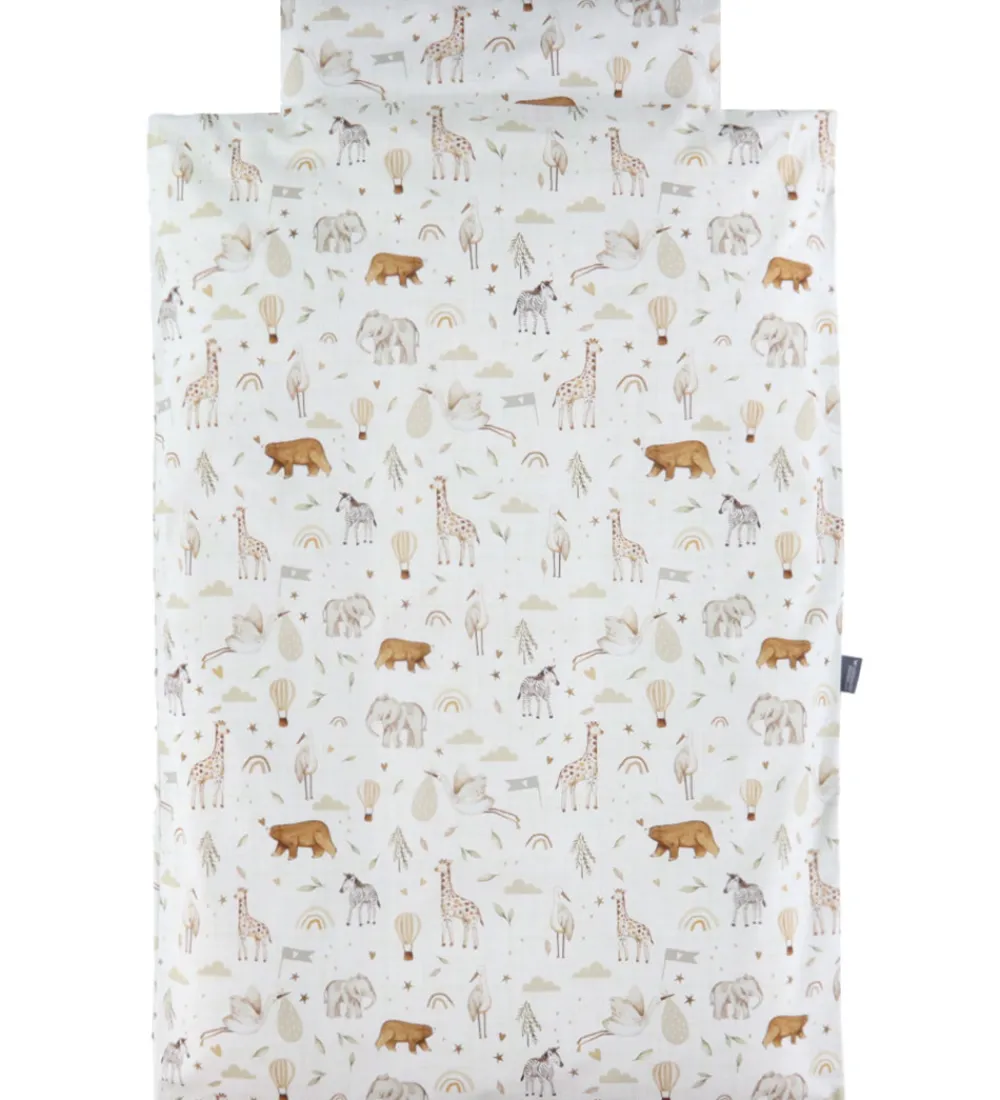 Nørgaard Madsens Sengetøj|Sengetøj - Baby - Beige m. Striber/Zoodyr