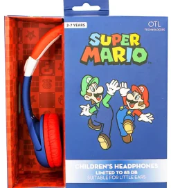 OTL Høretelefoner>Høretelefoner - Super Mario - Junior On-Ear - Mario - Rød/Bl
