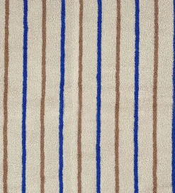 OYOY Babyhåndklæde- Og Poncho>Babyhåndklæde - 100x100 cm - Raita - Karamel/Optic Blue