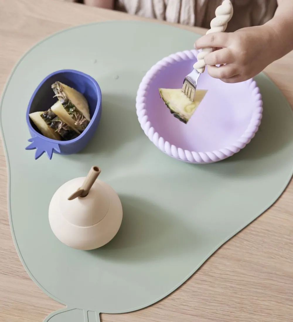 Børn OYOY Spisesæt|Børnebestik>Bestik - Silikone - 3 dele - Mellow Cutlery - Lavender/Vani