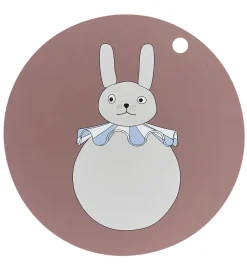 OYOY Dækkeservietter|Dækkeserviet - Silikone - Rabbit Pompom - Clay