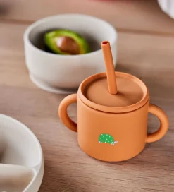 OYOY Kop Og Tudekop>Kop m. Sugerør - Enkei Cup - Silikone - Caramel