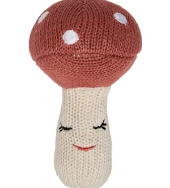 OYOY Gribelegetøj>Rangle - Strik - Mushroom - Offwhite/Rød