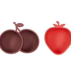 OYOY Skåle|Snackskåle - 2-pak - Silikone - Strawberry & Cherry - Cherr