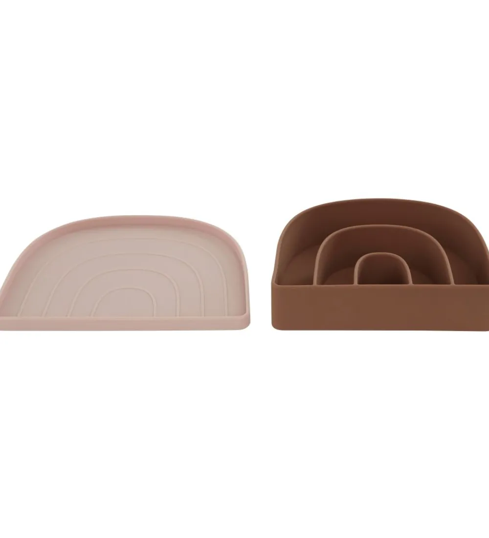 OYOY Skåle|Tallerken & Skål - Silikone - Rainbow - Rose/Fudge