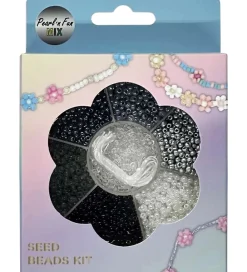 Pearl N Fun Perler>Perler - Glasperlemix - Sort/Grå/Hvid