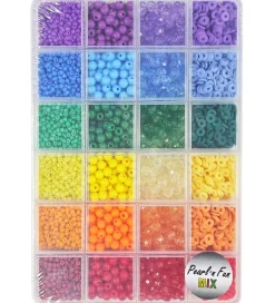 Pearl N Fun Perler|Perler - Smykkesæt - Regnbuefarver