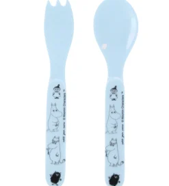 Børn Petit Jour Paris Børnebestik|Babyskeer>Bestik - 2 stk. - Ske/Gaffel - Moomin - Blå