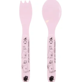 Børn Petit Jour Paris Børnebestik|Babyskeer>Bestik - 2 stk. - Ske/Gaffel - Moomin - Pink