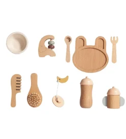 Petit Monkey Legekøkken Og Legemøbel|Dukkespisesæt - 10 Dele - Træ