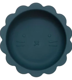 Petit Monkey Skåle>Skål m. Sugekop - Silikone - Lion - Balsam Blue