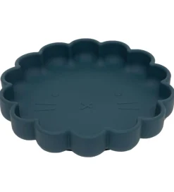Petit Monkey Tallerkener>Tallerken m. Sugekop - Silikone - Lion - Balsam Blu