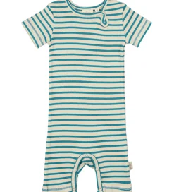 Børn Petit Piao Sommerdragter|Sommerdragt - Rib - Modal - Turquise/Dark Off White