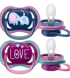 Philips Avent Sutter>Sutter - 2-pak - Ultra Air - Blå/Lilla m. Print